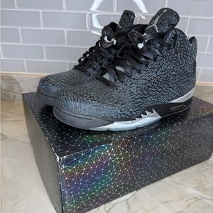 Authentic Air Jordan 3Lab5 Black Elephant Print Sneakers Men’s Used Sz 10.5 wbox